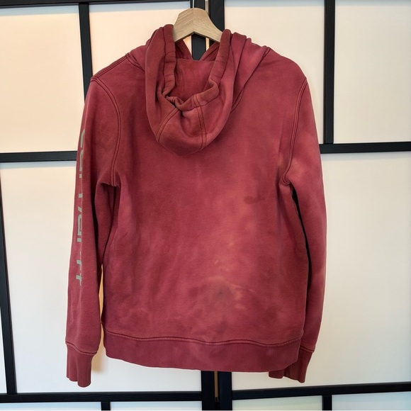 Carhartt Hoodie Relaxed Fit MED MIDWEIGHT LOGO SLEEVE GRAPHIC Distressed Stains - Picture 3 of 16